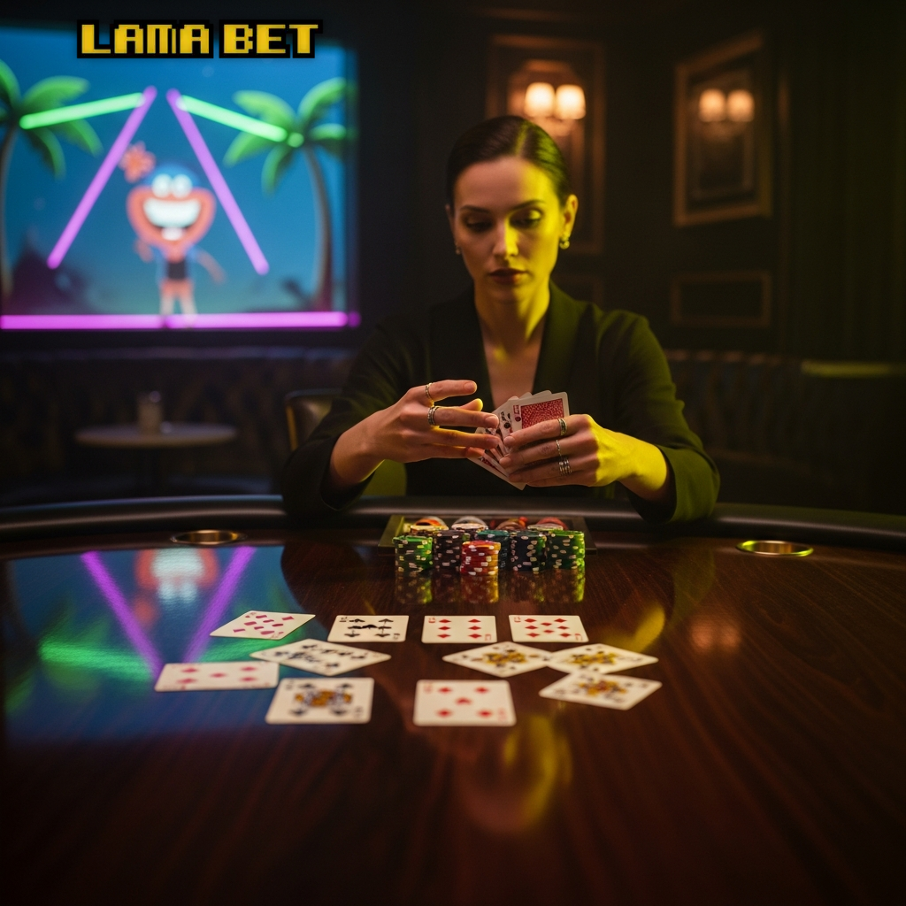 Lamabet live casino card table streamed in HD for Canadian players